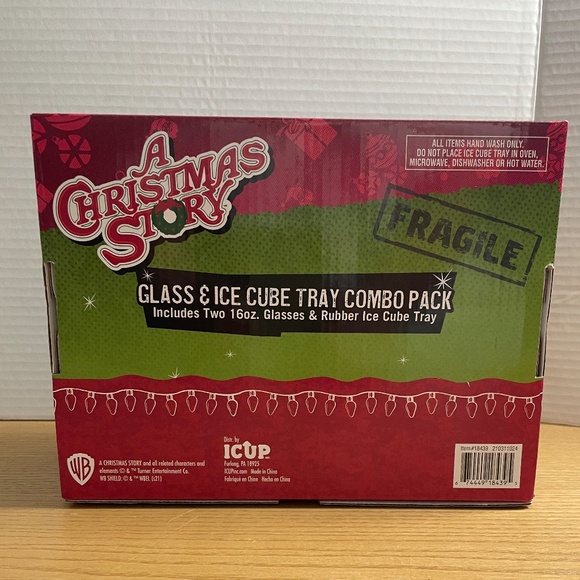 A Christmas Story Collector Pint Glasses & Leg Lamp Ice Cube Tray New Gift Set - Picture 3 of 6